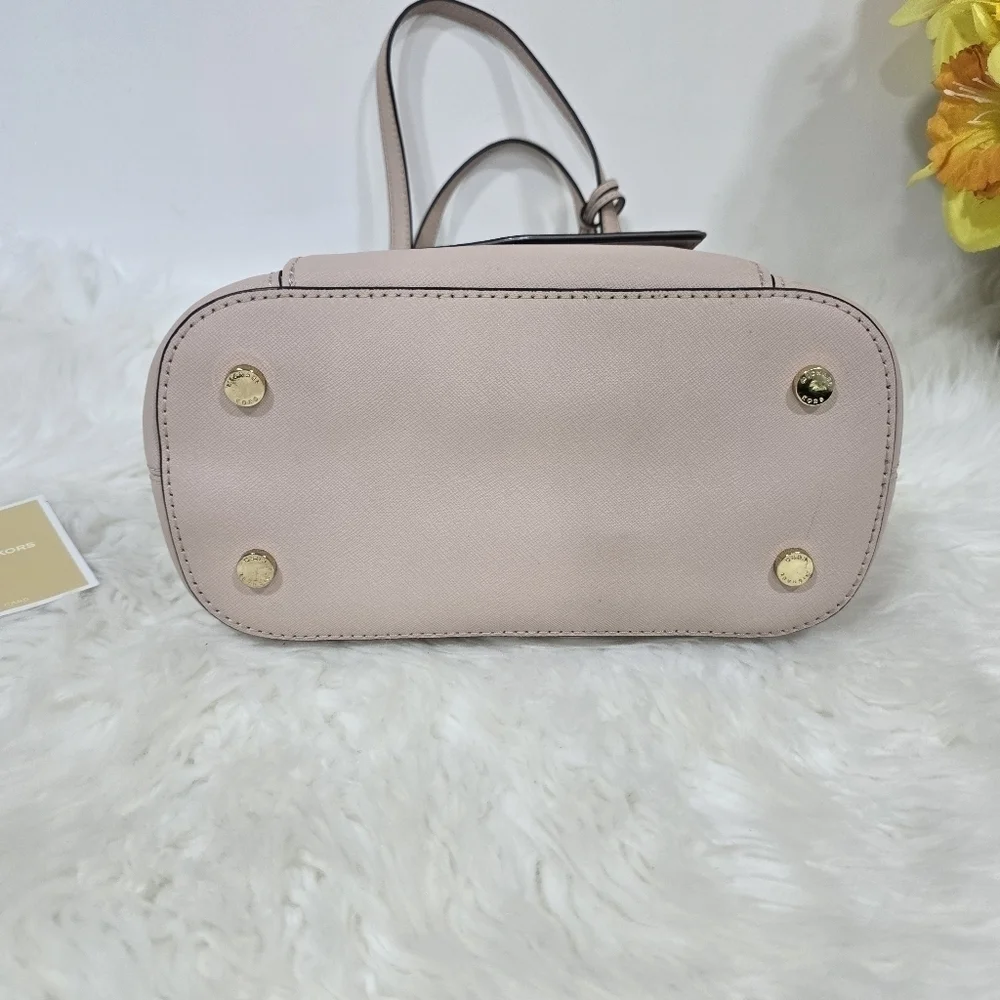 Michael Kors pink saffiano leather tote purse